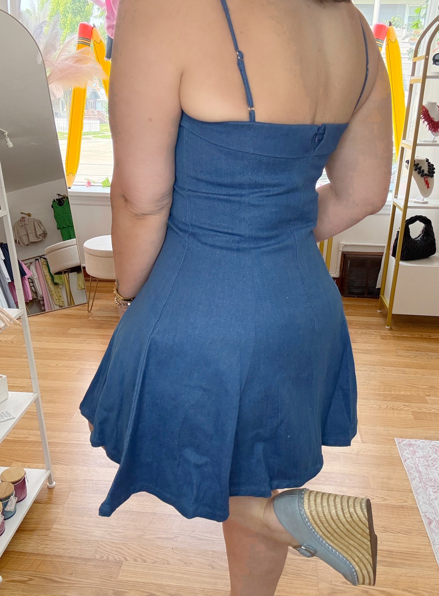 Midnight Muse Notch Neck Mini Dress