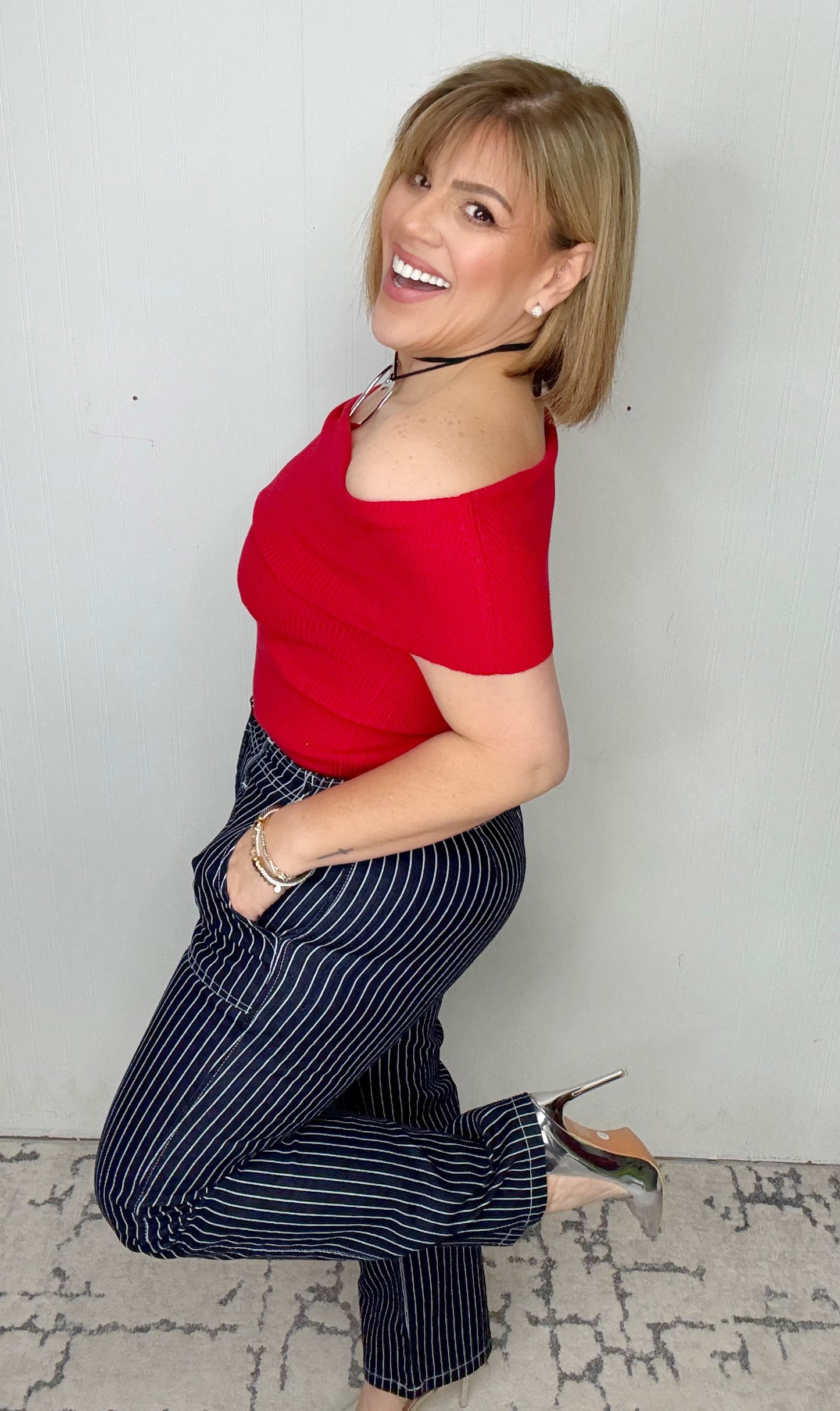 Riley top In Red