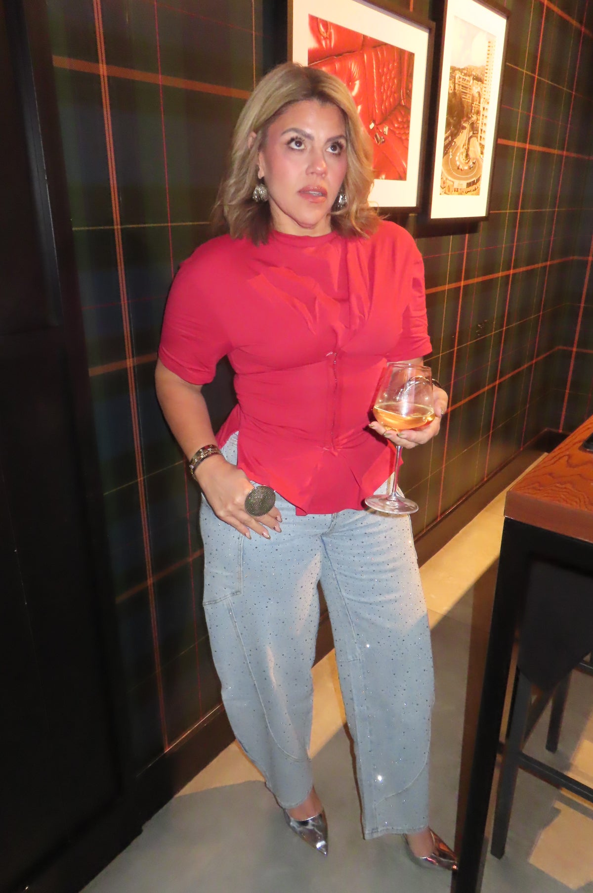 The Celeste Rhinestone Barrel Jeans
