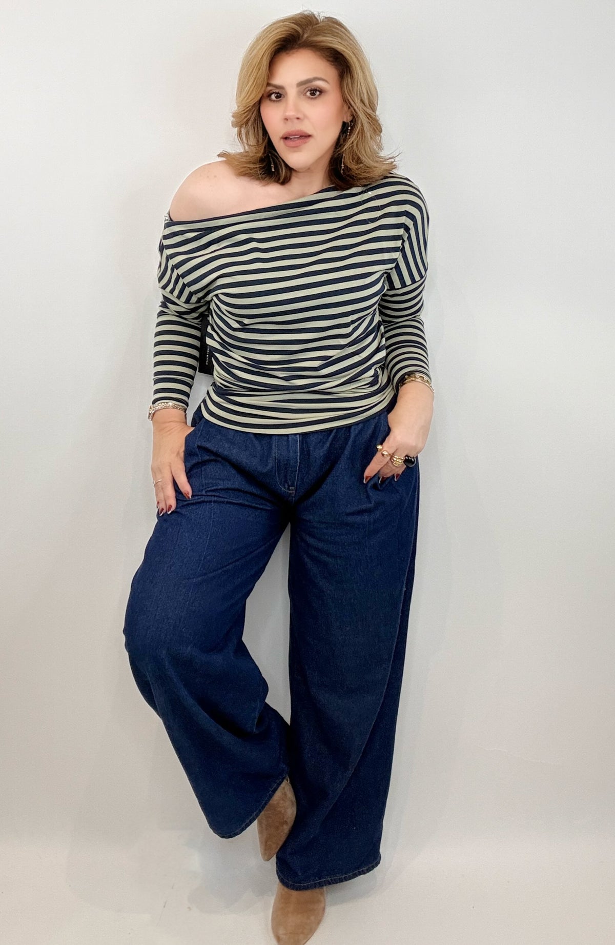 The Blair Striped Off-the-Shoulder Top