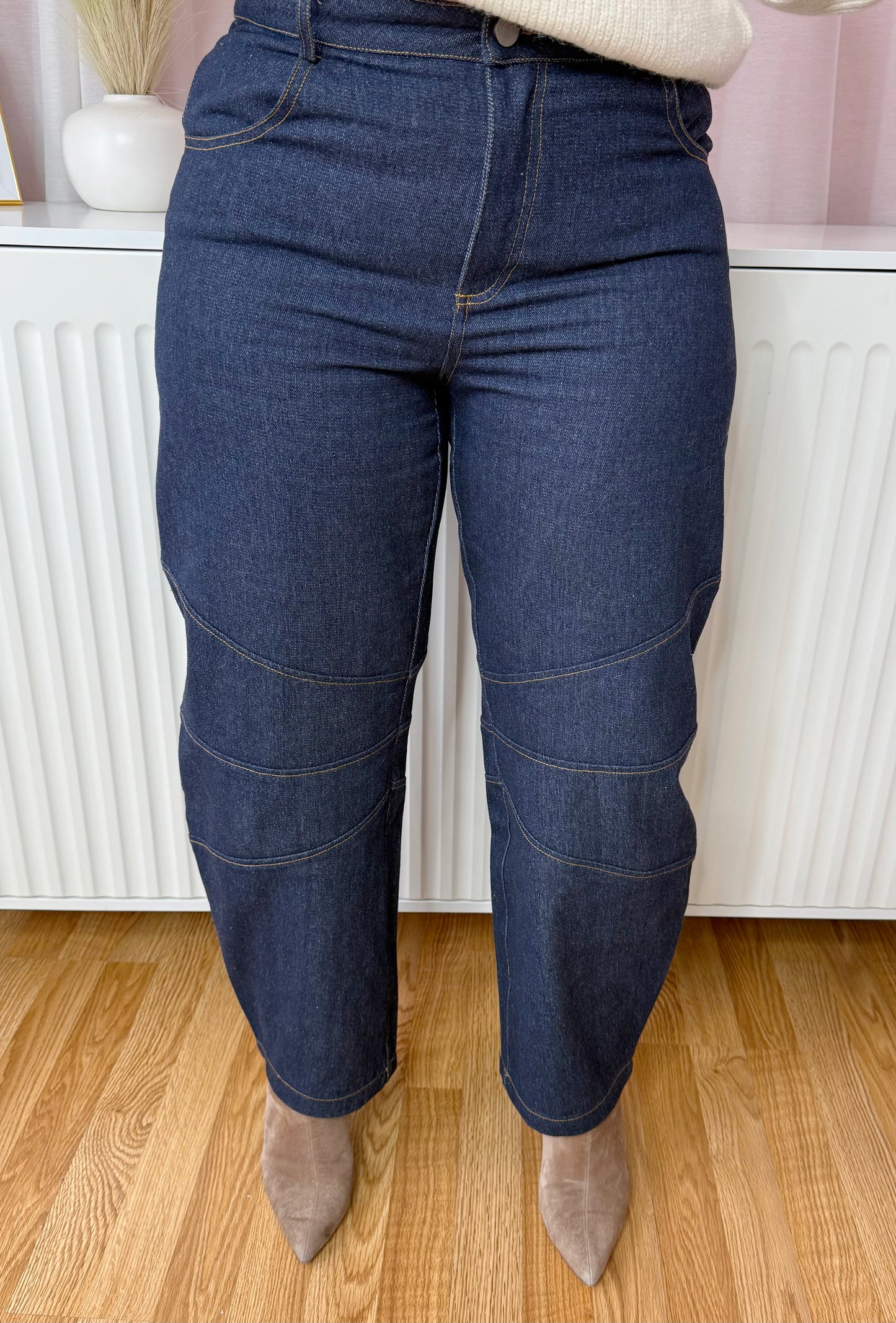 Navy Barrel Jeans