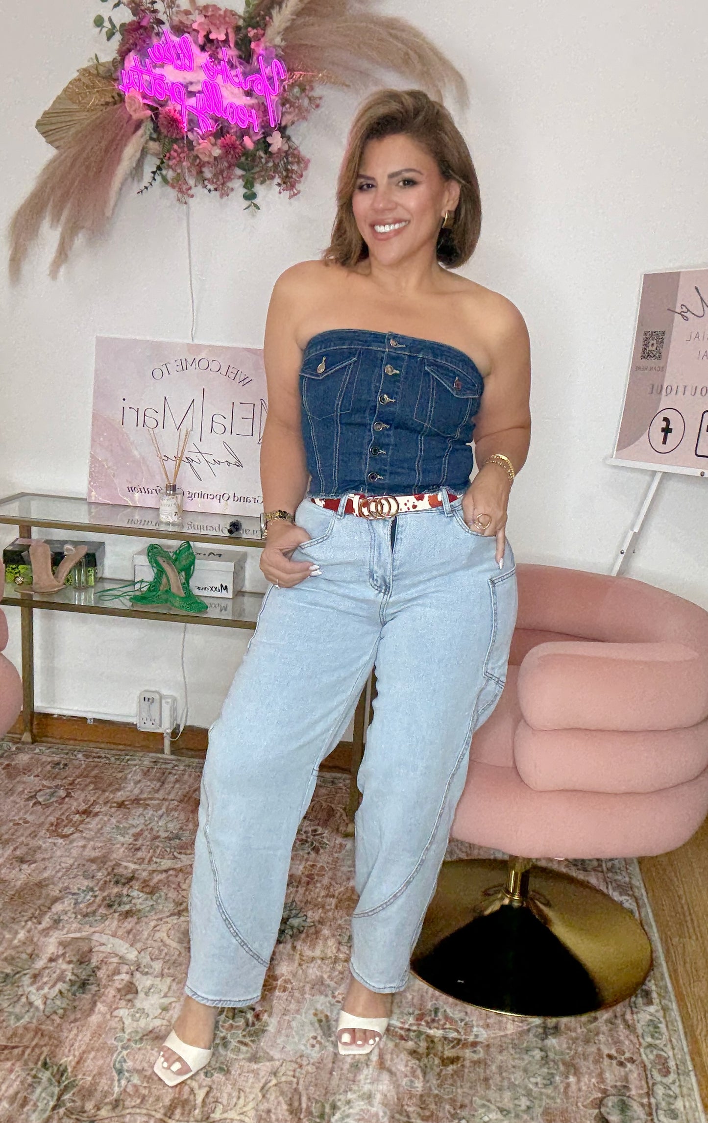 Light Wash High-Rise Barrel Jeans