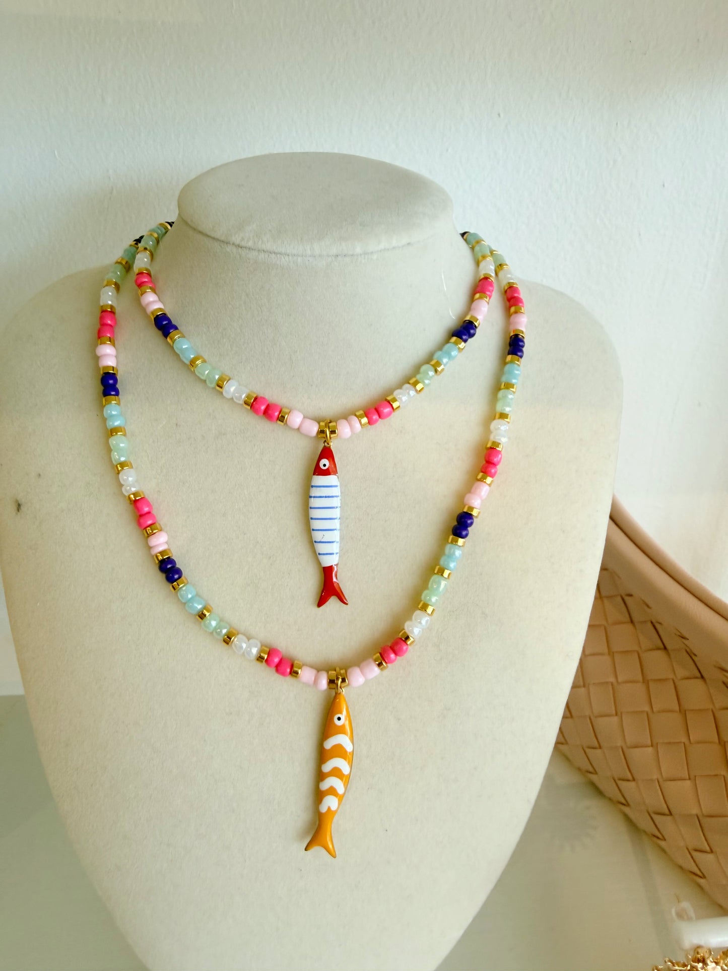 Coastal Fish Charm Necklace