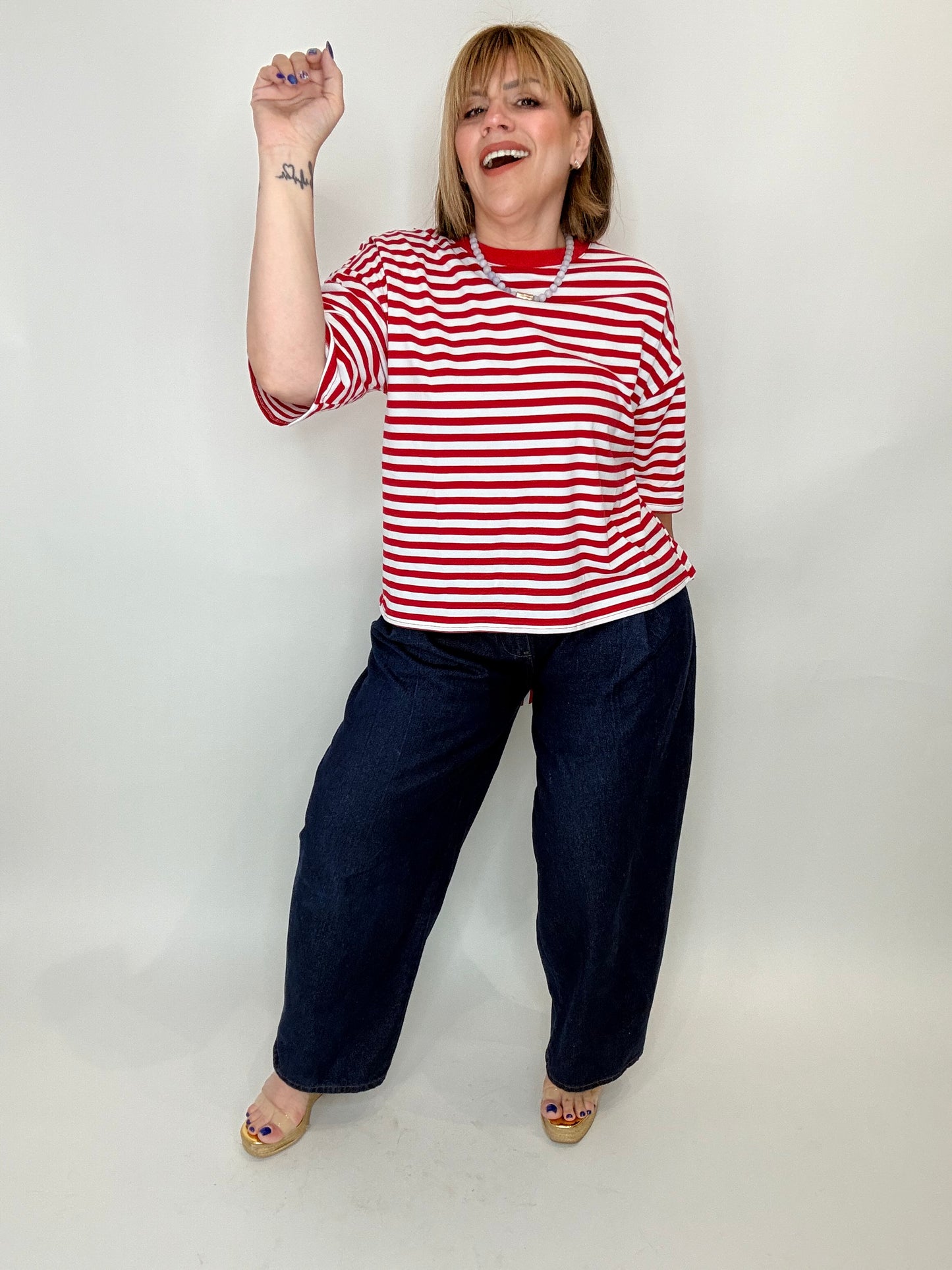 Tie Back Stripe Tee