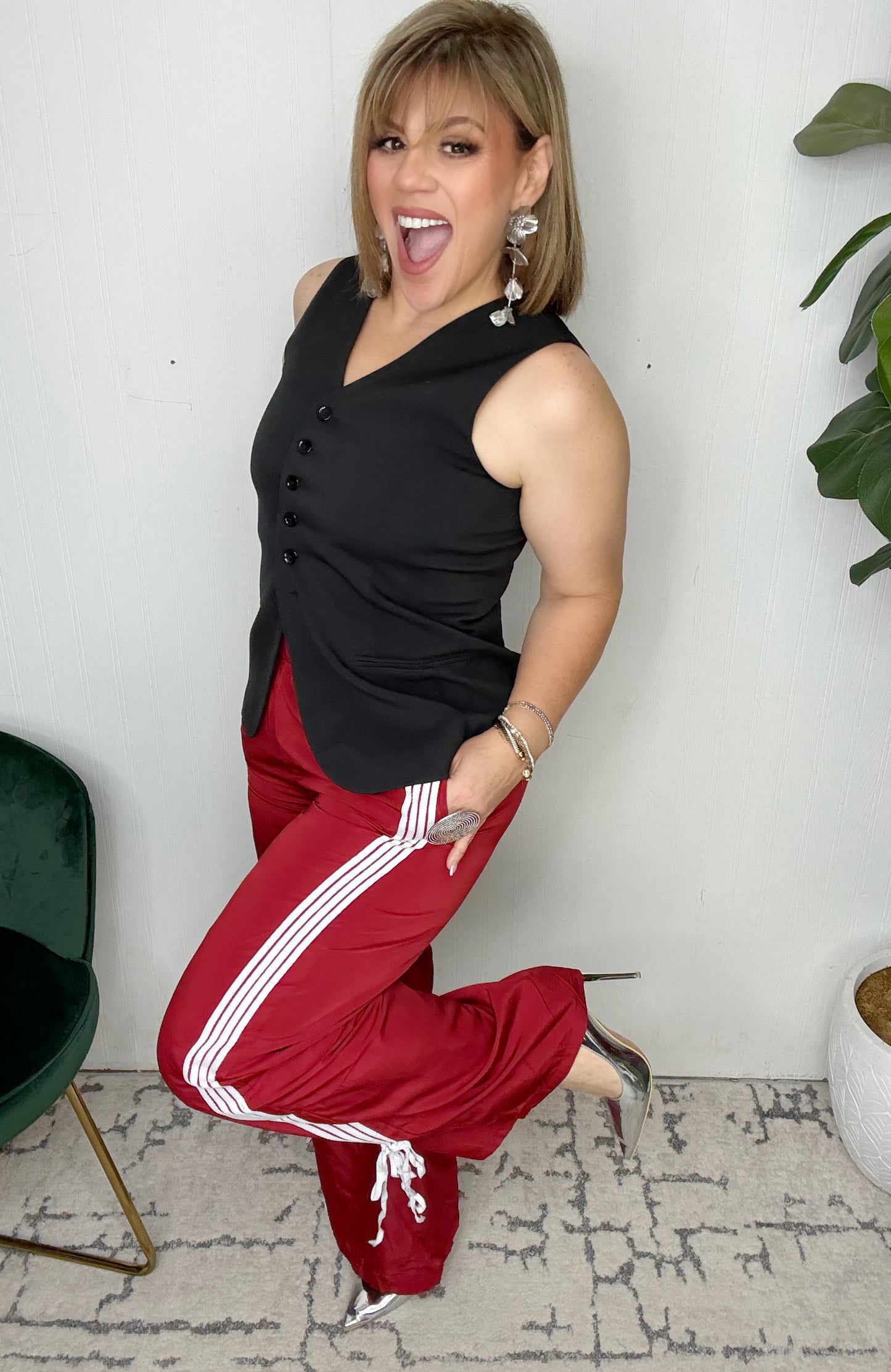 Pamela Track Pants Burgundy
