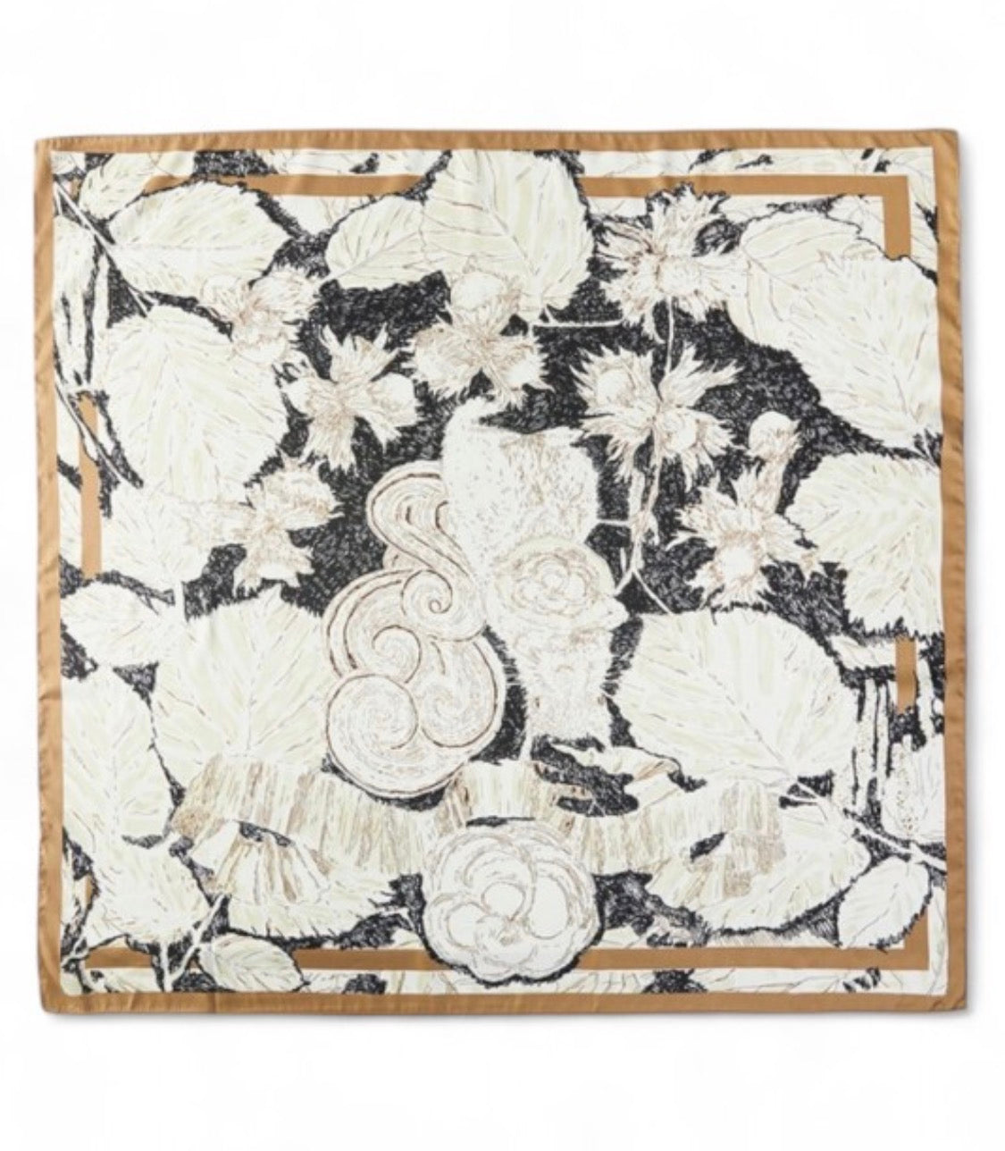 Floral Print Silky Square Scarf