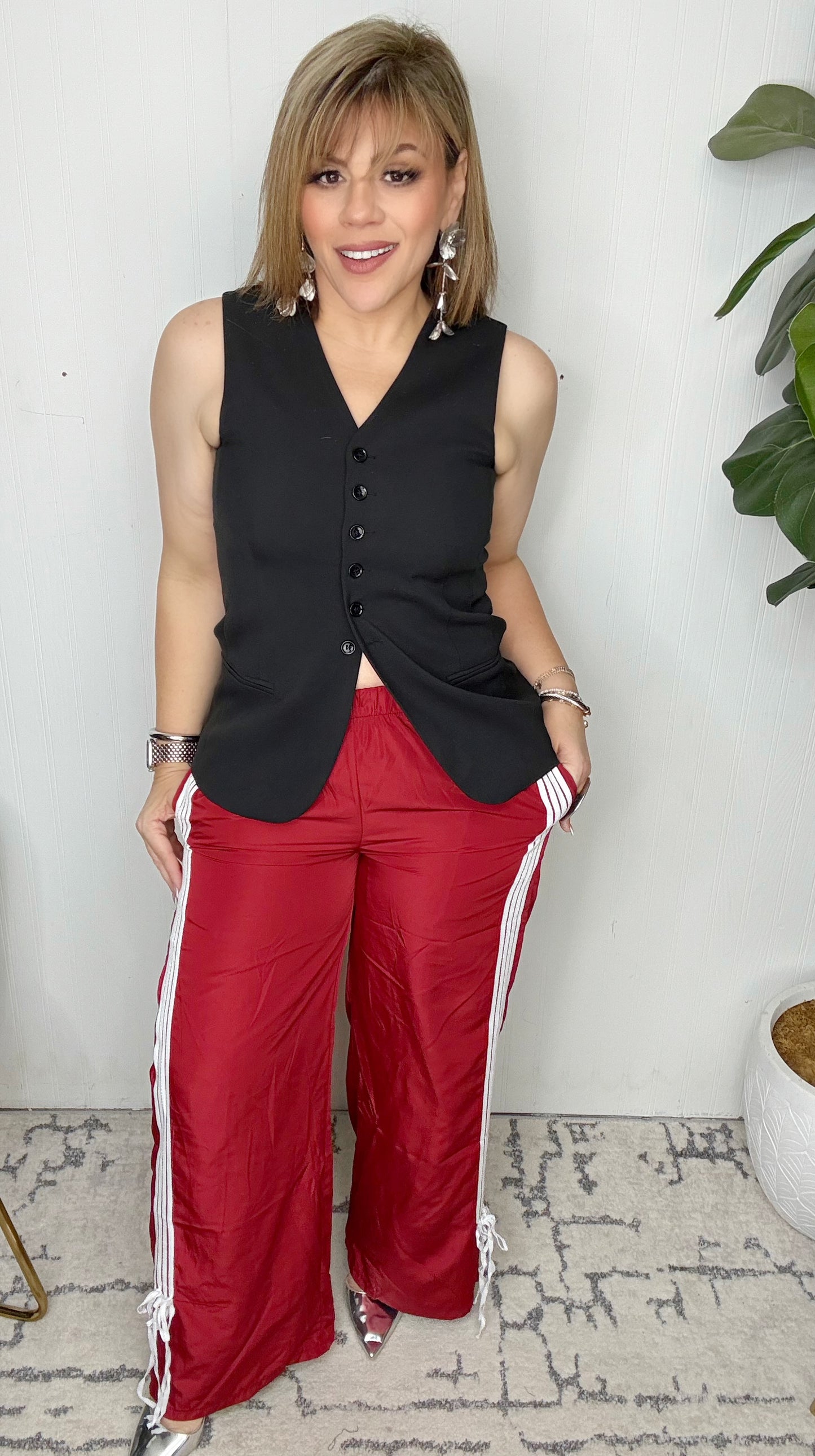 Pamela Track Pants Burgundy