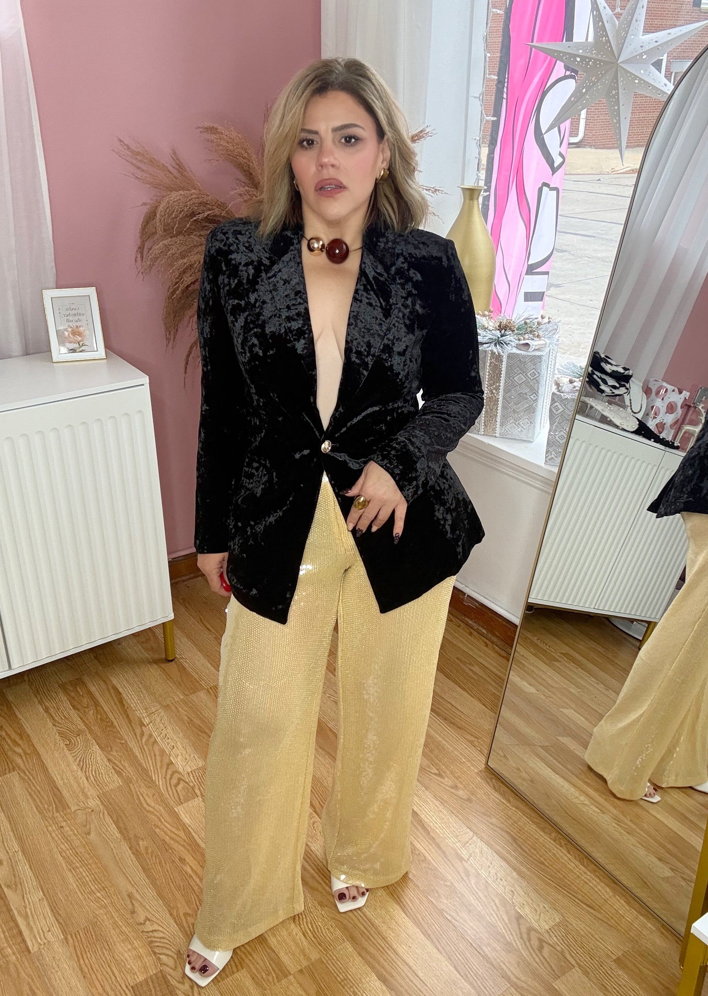 Golden Aura Sequin Pants