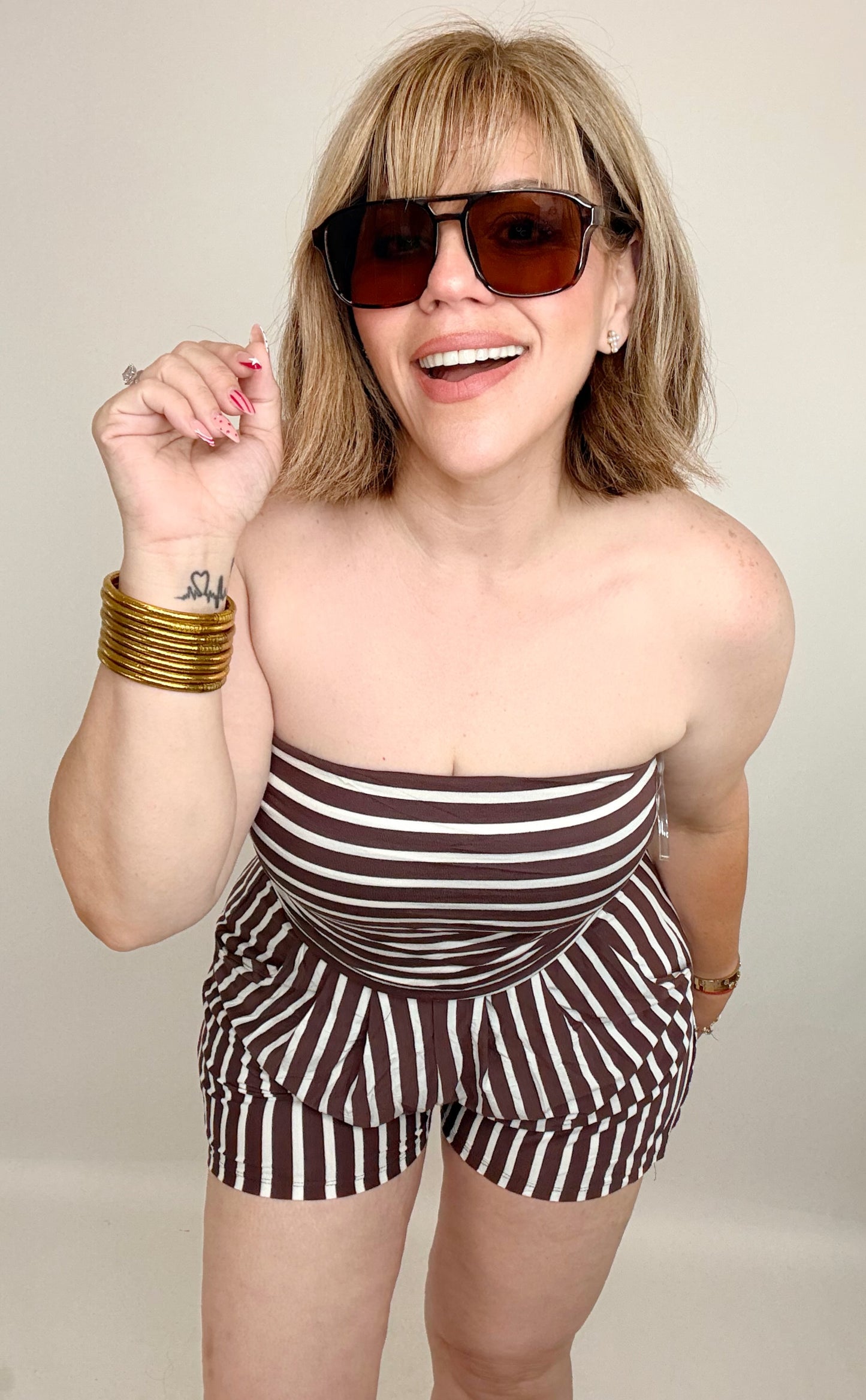 Easy Days Striped Romper