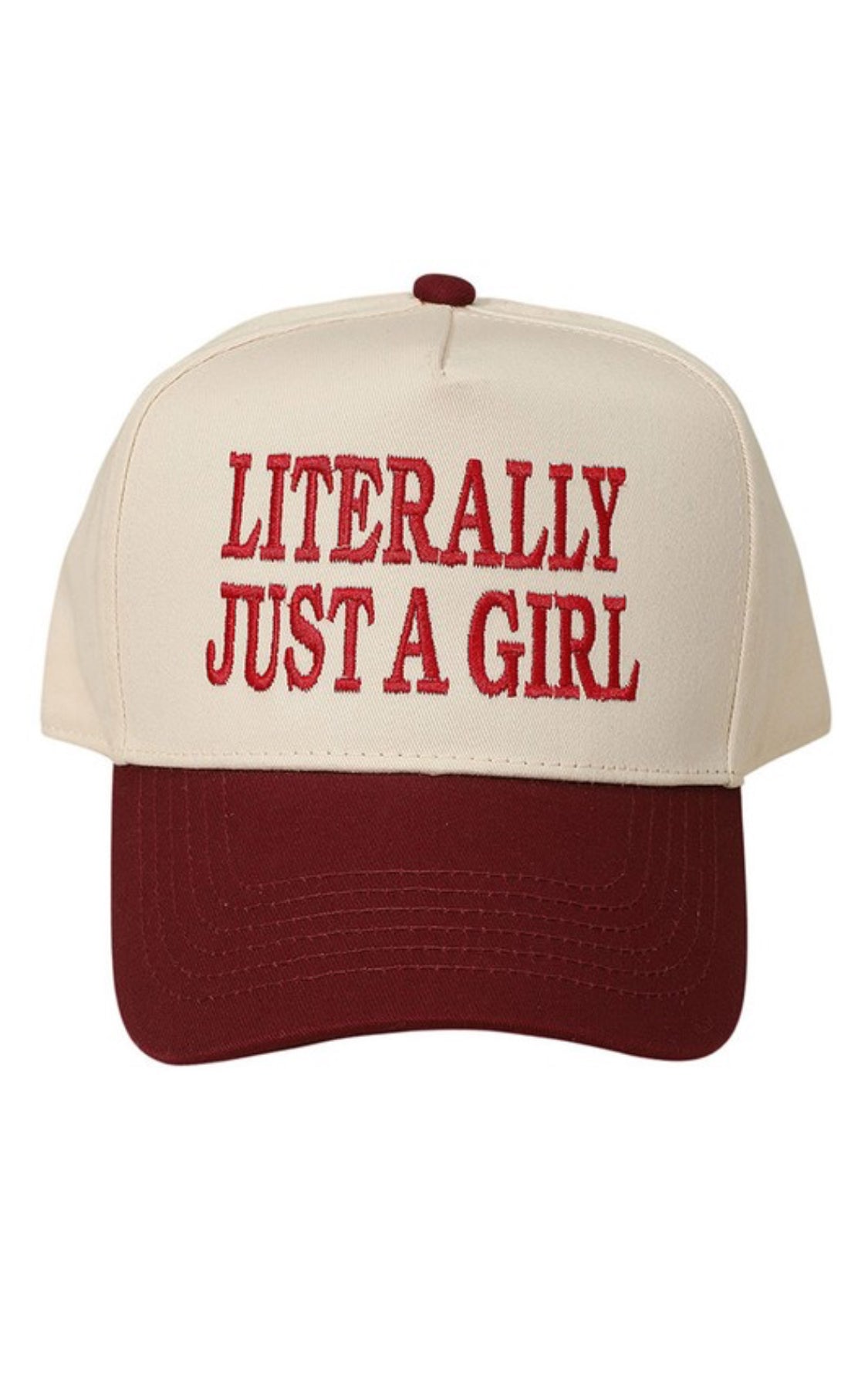 *LAST ONE GREEN* LITERALLY JUST A GIRL Embroidered Baseball Cap