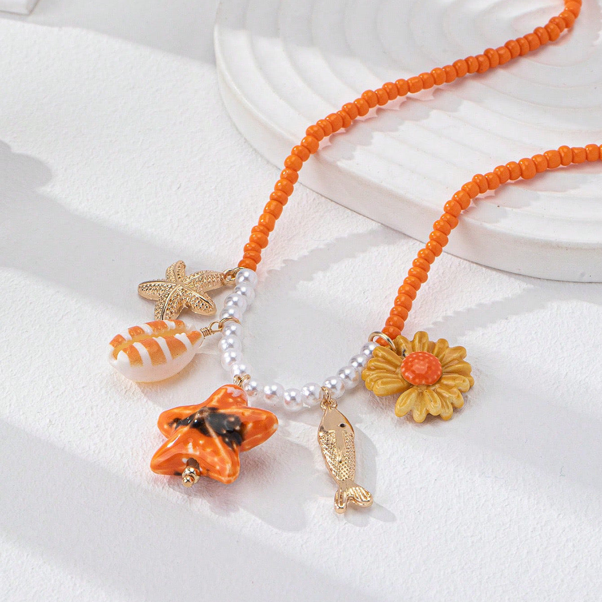 Ocean Bloom Beaded Necklace