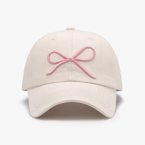 Embroidered Bow Coquette Hat Cap