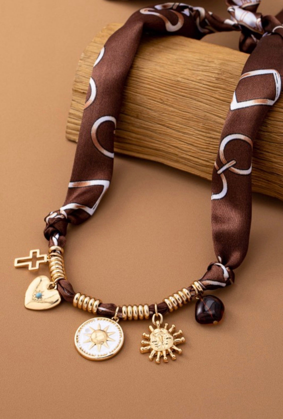 Sun & Soul Charm Scarf Necklace