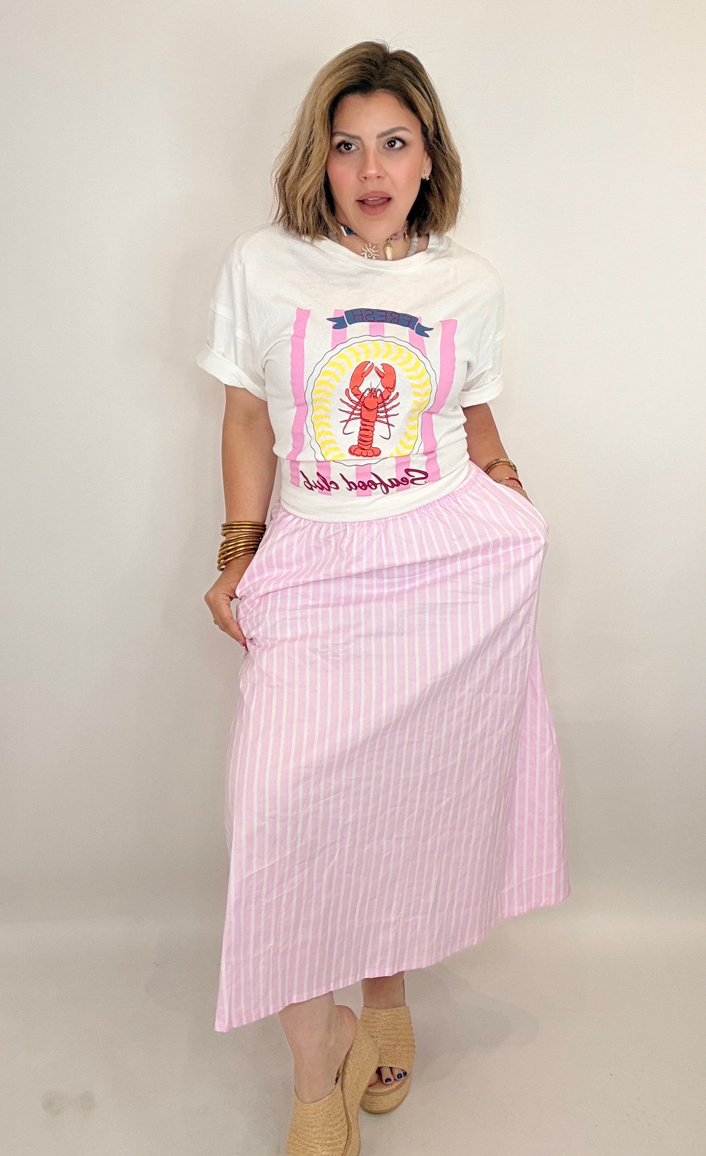 Capri Stripe Set in Pink