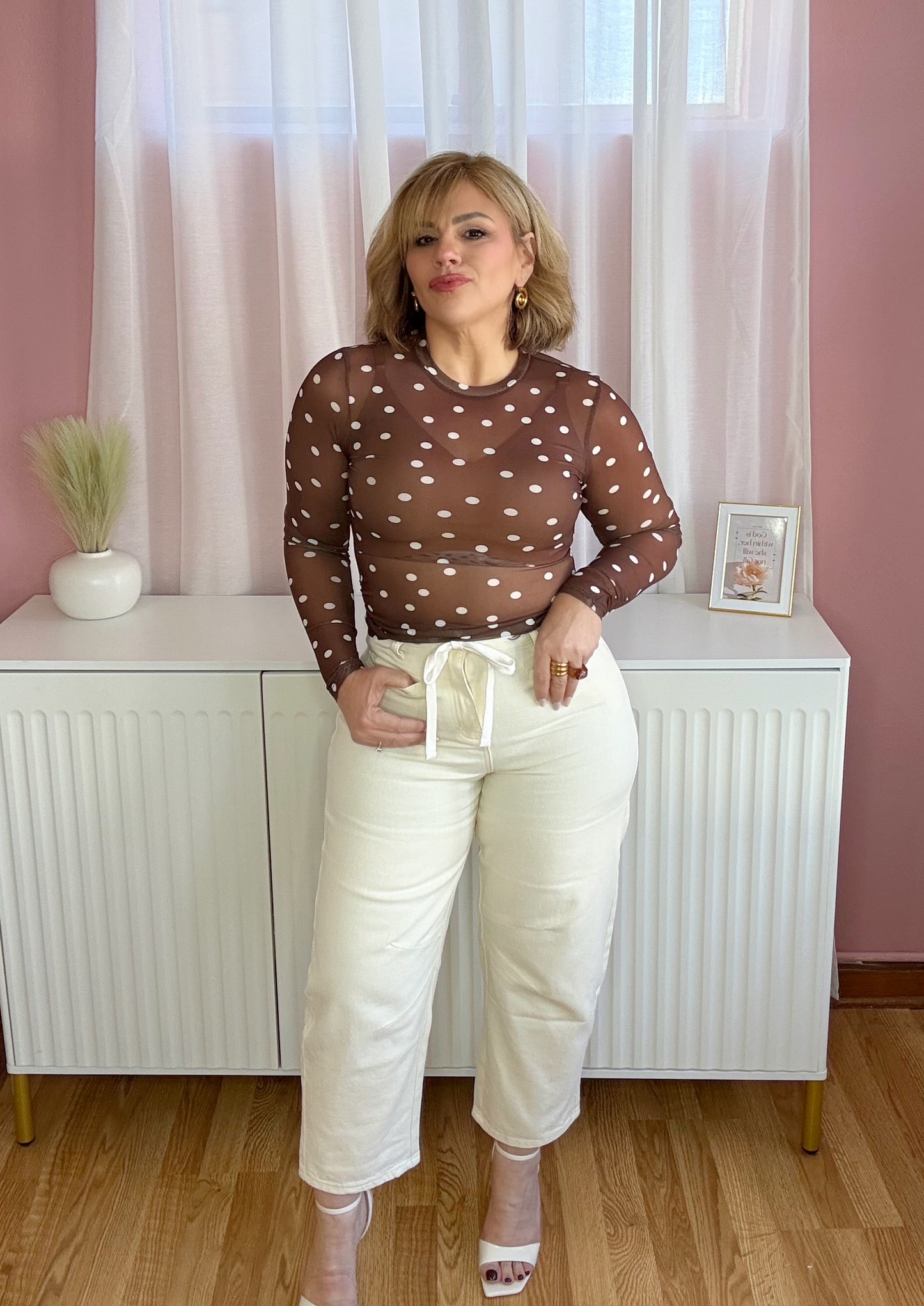 Eyelet Waist Barrel Denim Jeans