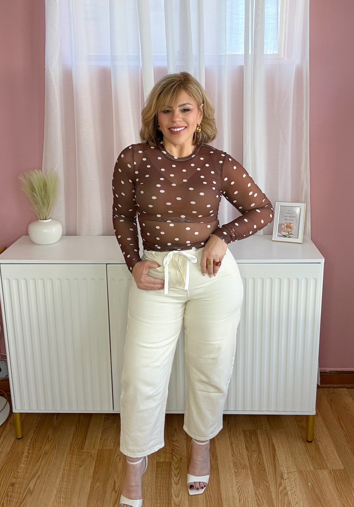 Eyelet Waist Barrel Denim Jeans