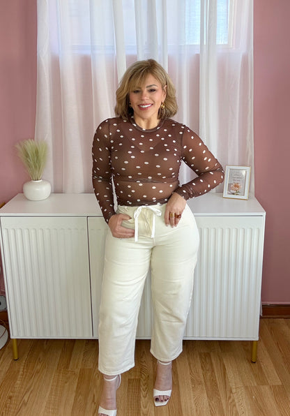 Eyelet Waist Barrel Denim Jeans