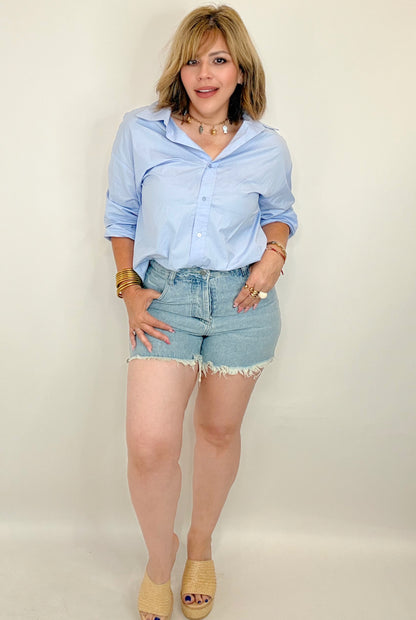 Harper Raw Hem Denim Shorts