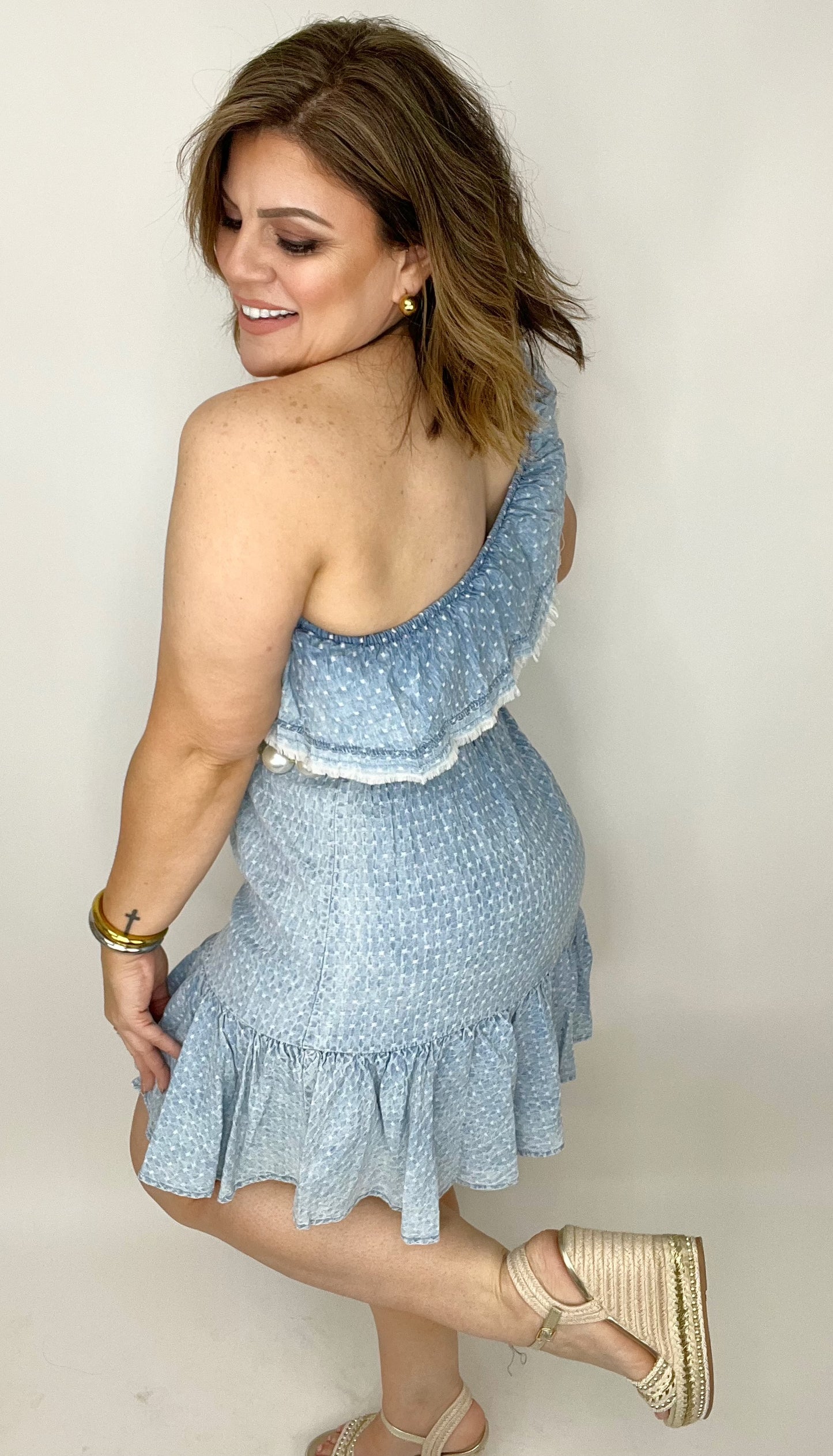 Samantha Woven One Shoulder Dress