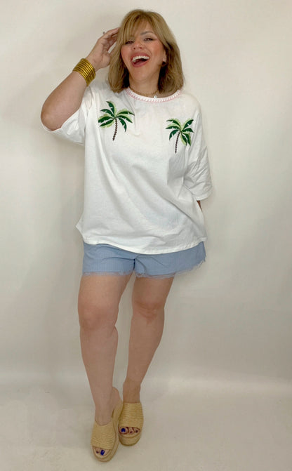 Palm Tree Oversized Graphic Tee