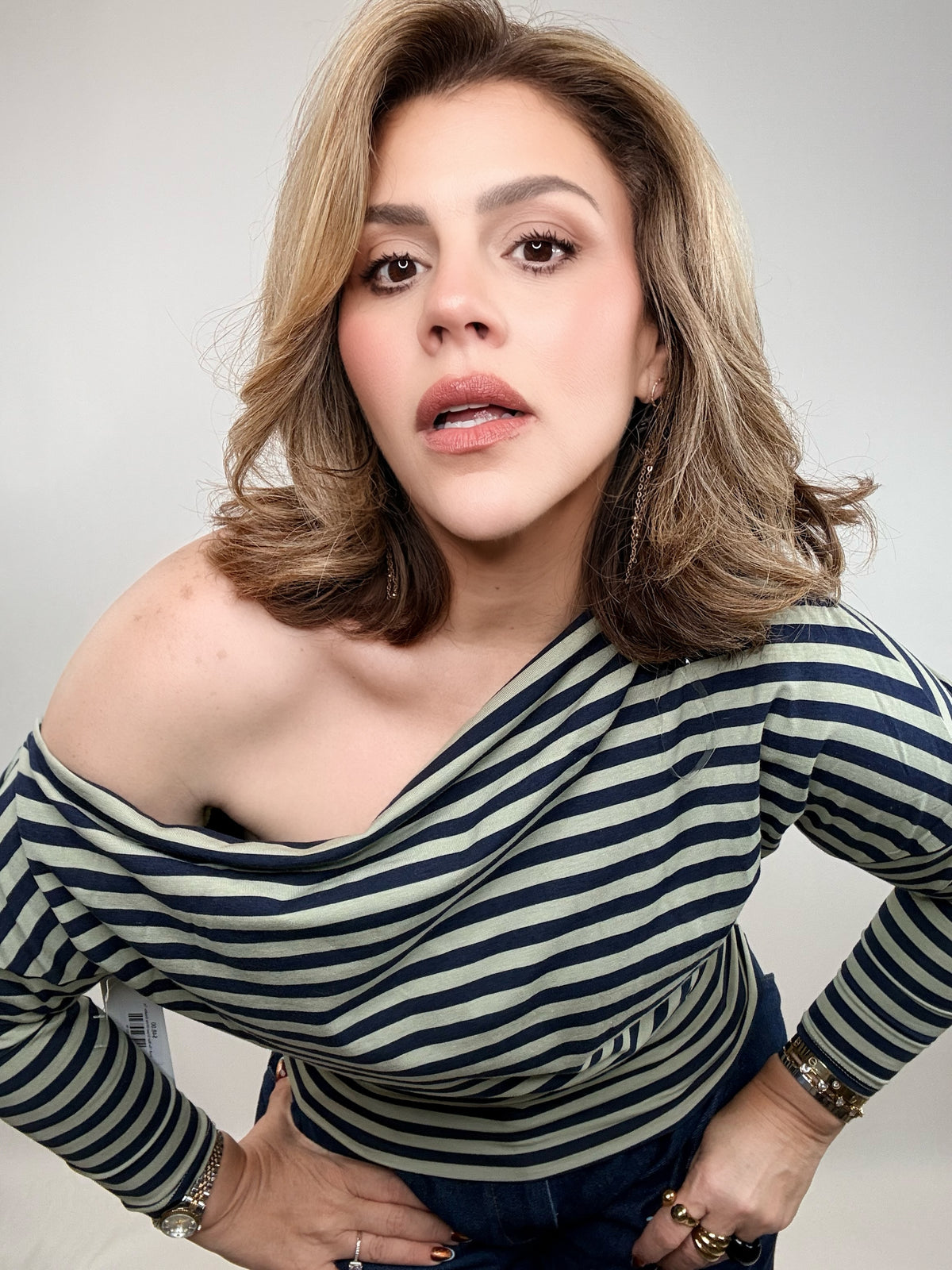 The Blair Striped Off-the-Shoulder Top