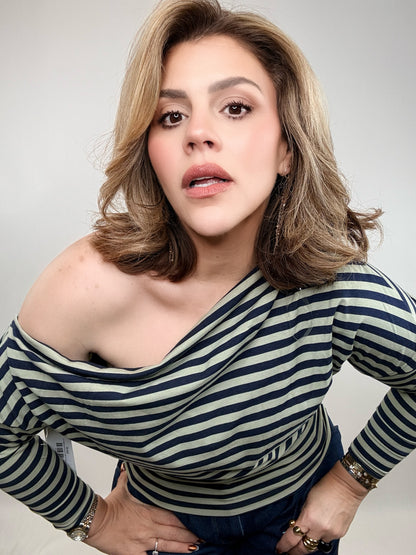 The Blair Striped Off-the-Shoulder Top