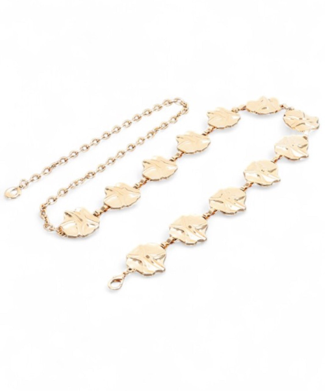 Texture Metal Link Fashion Chain Belt — Gold