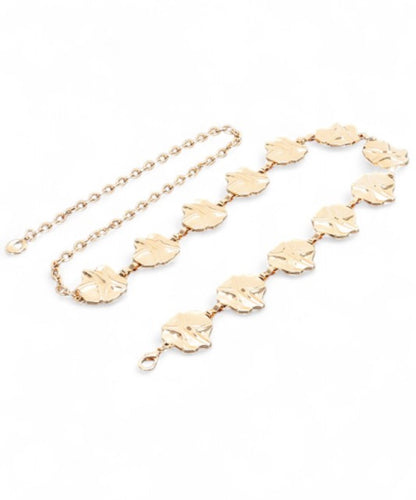 Texture Metal Link Fashion Chain Belt — Gold