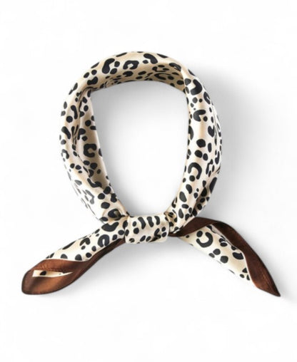 Cheetah Print Silky Square Bandana Scarf