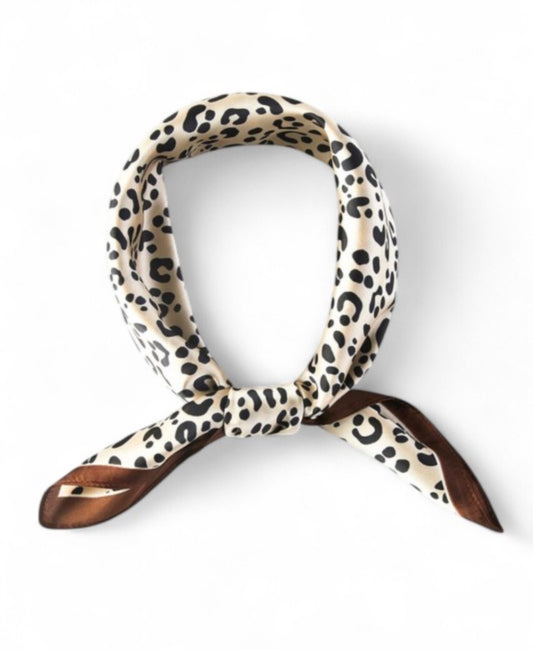 Cheetah Print Silky Square Bandana Scarf
