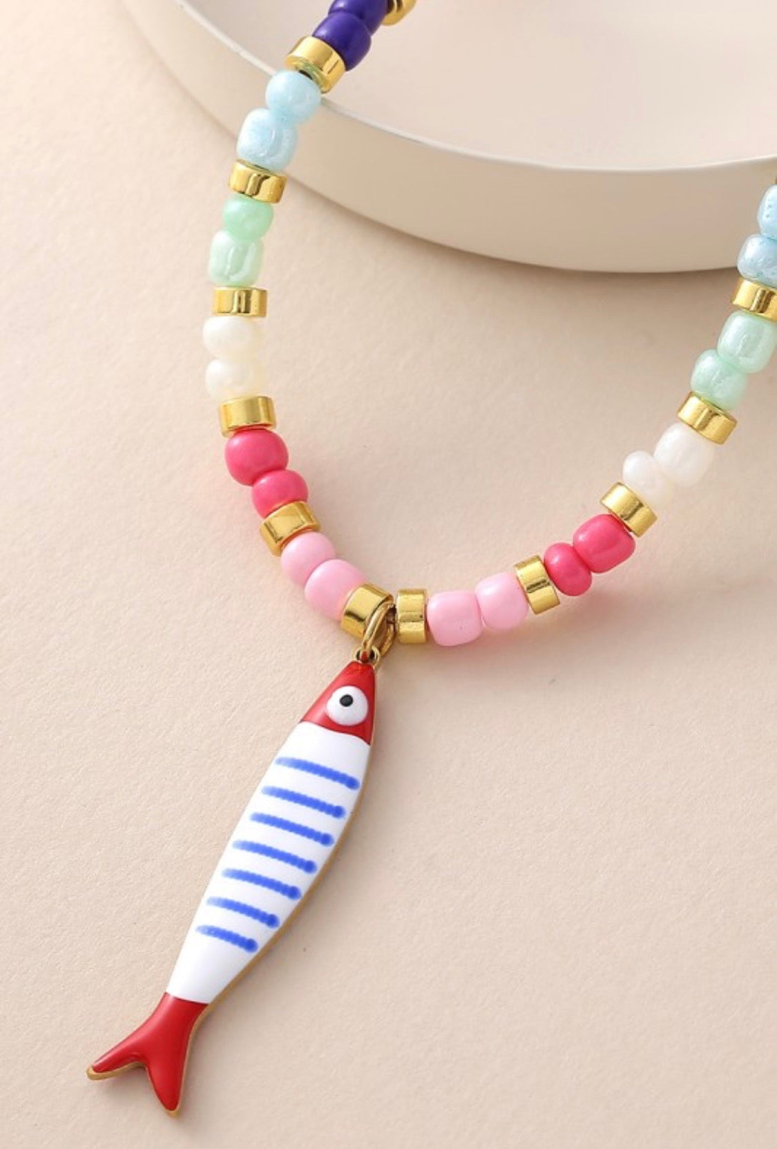 Coastal Fish Charm Necklace