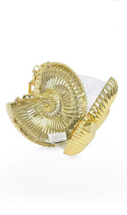 Golden Seashell Clutch
