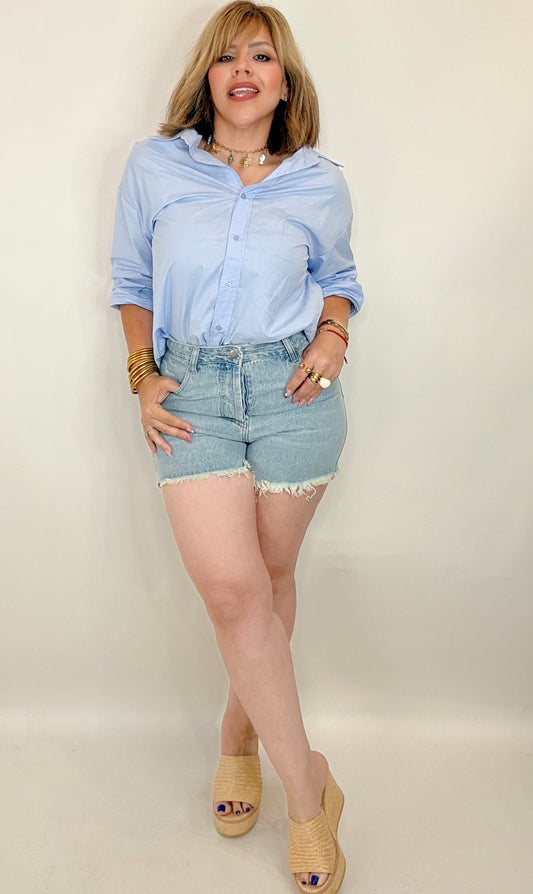 Harper Raw Hem Denim Shorts