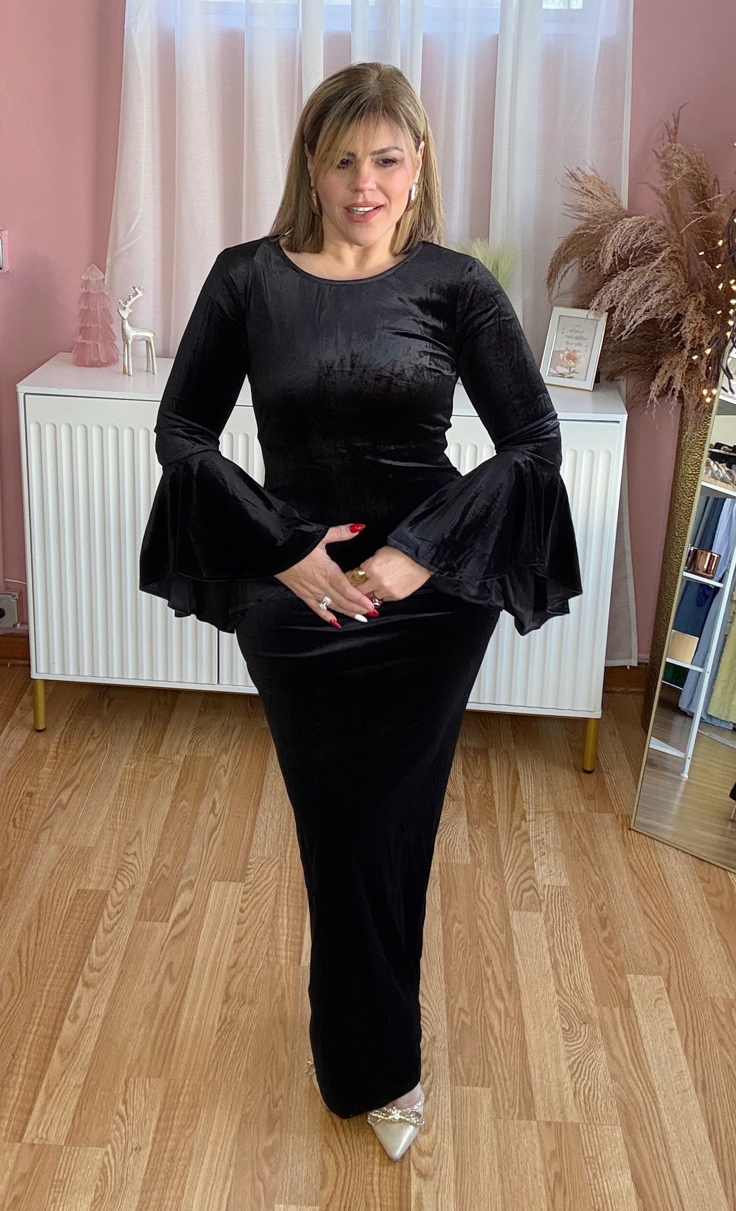 Black Velvet Mermaid Gown