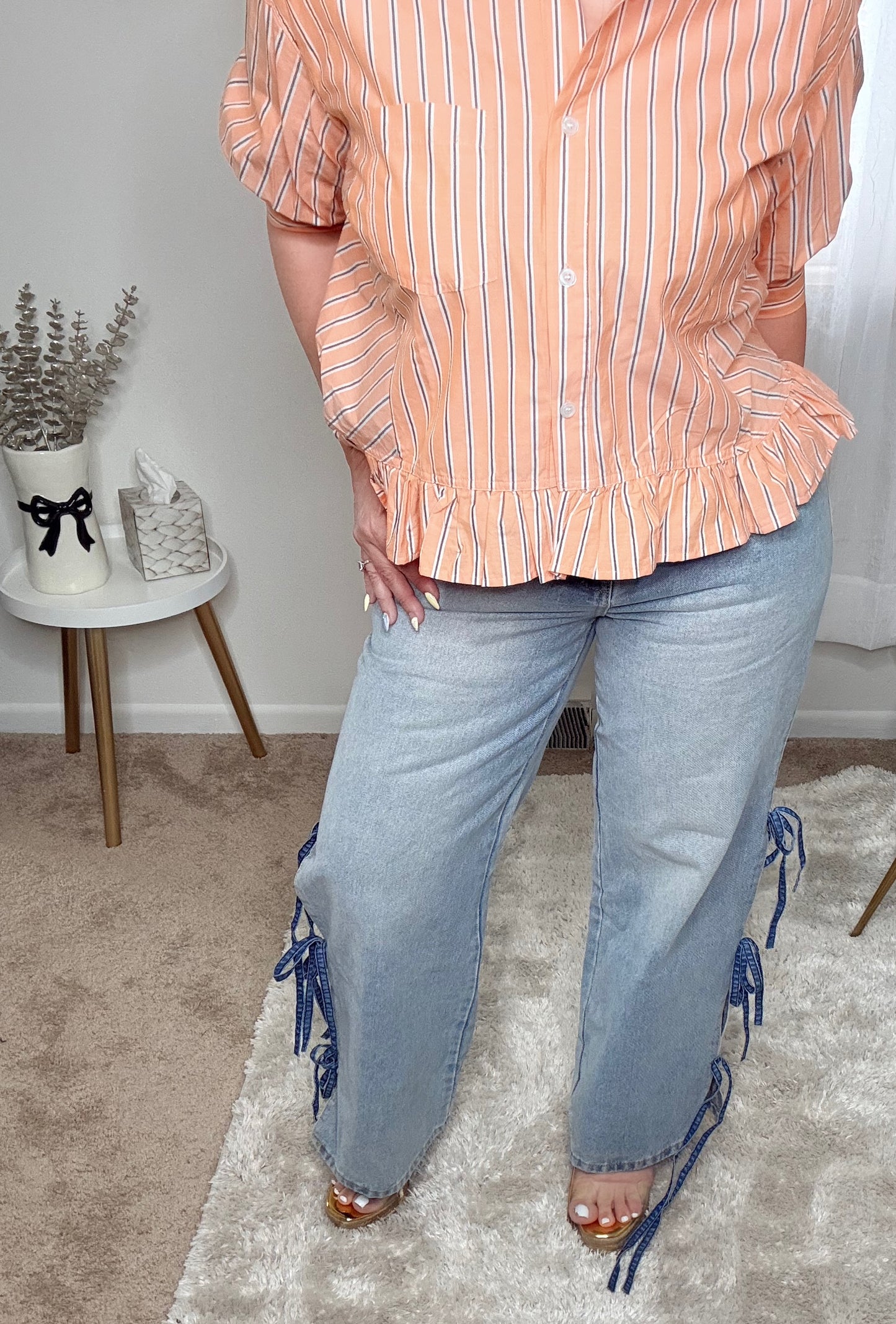 THE BOW DETAIL DENIM