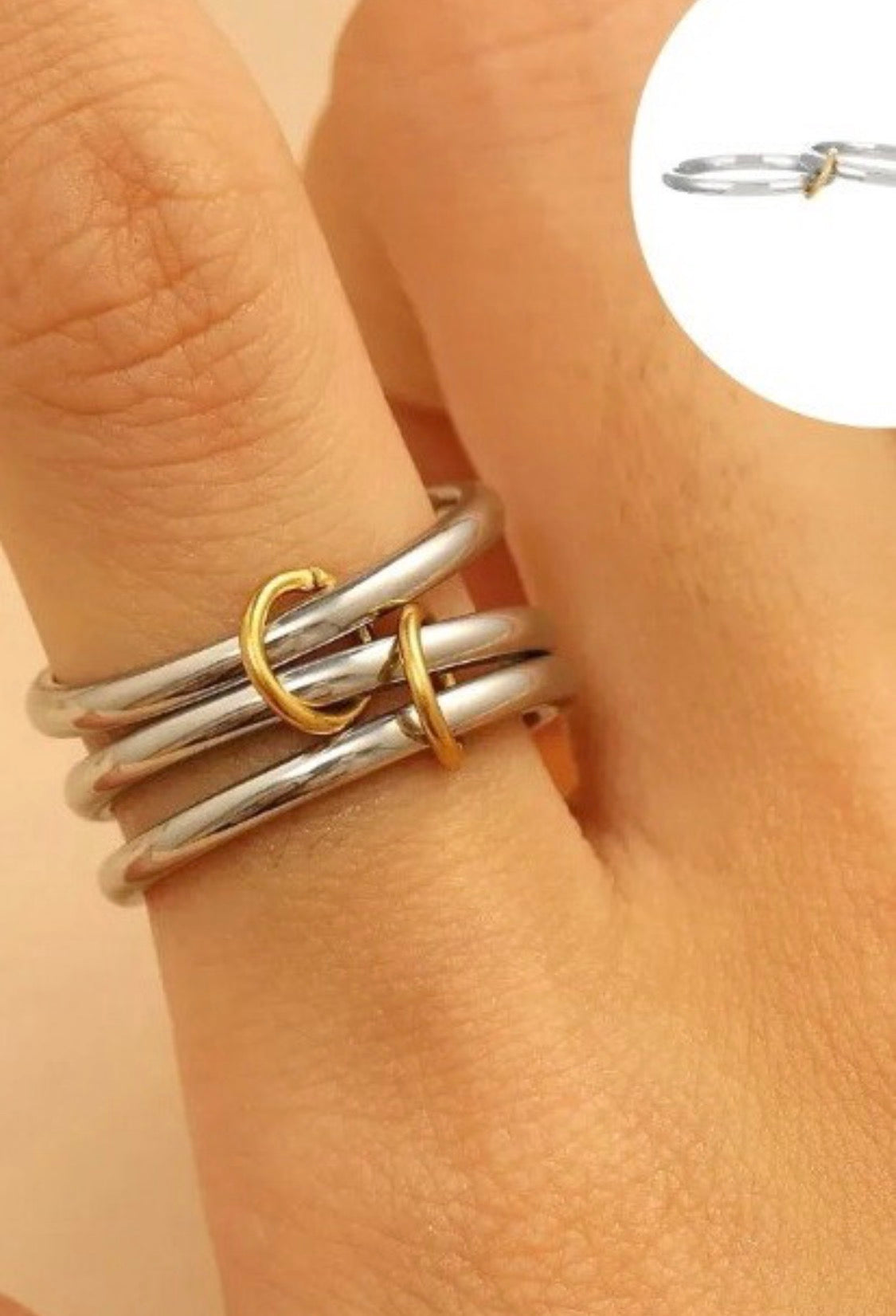 Linked Stack Ring Set