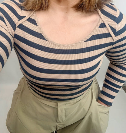 Lennon Brown Striped Top