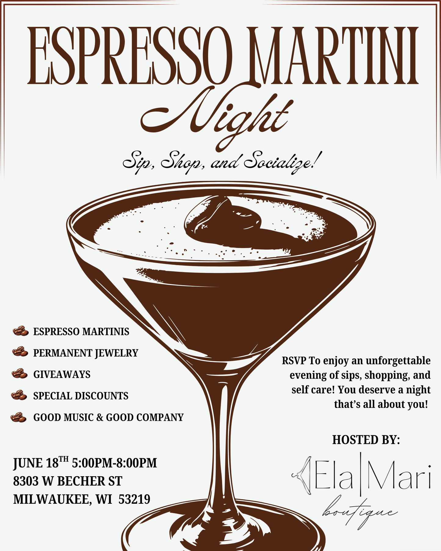 Espresso Martini Night at Ela Mari Boutique🍸✨