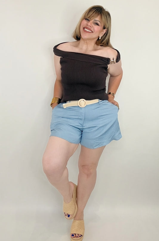 Sky Breeze Linen Shorts