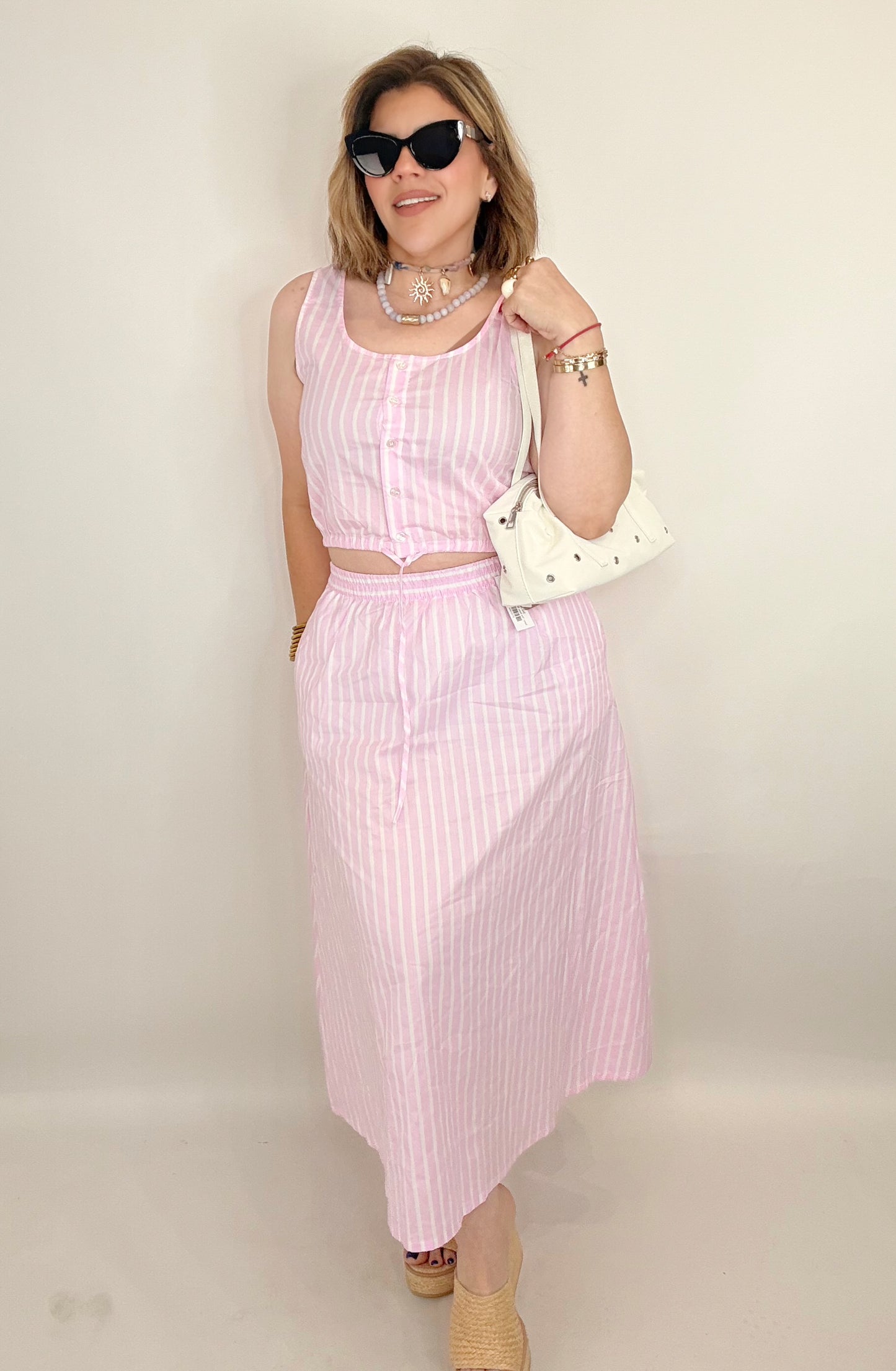 Capri Stripe Set in Pink