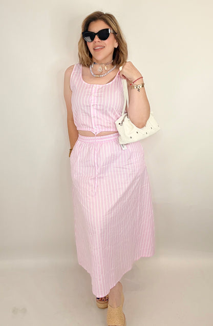 Capri Stripe Set in Pink