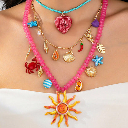 Golden Sea Treasures Charm Necklace