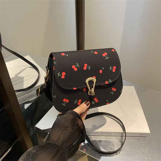 Cherry Print Western-Style Handbag