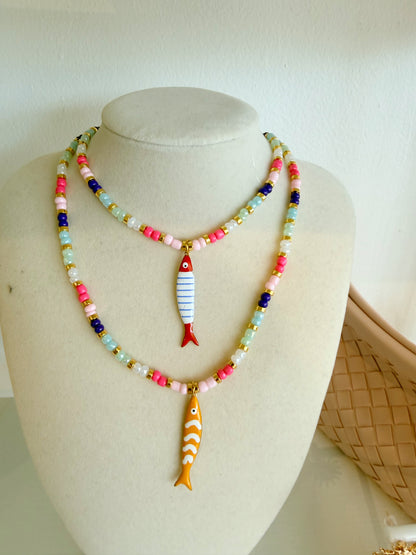Coastal Fish Charm Necklace