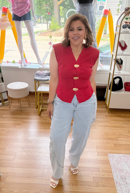 Valentina Red Vest
