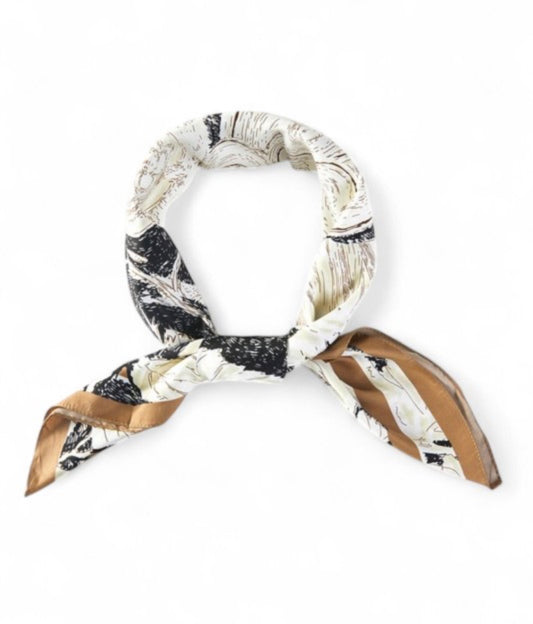 Floral Print Silky Square Scarf