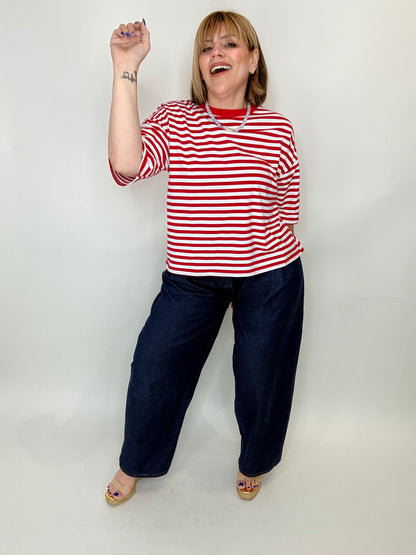 Tie Back Stripe Tee
