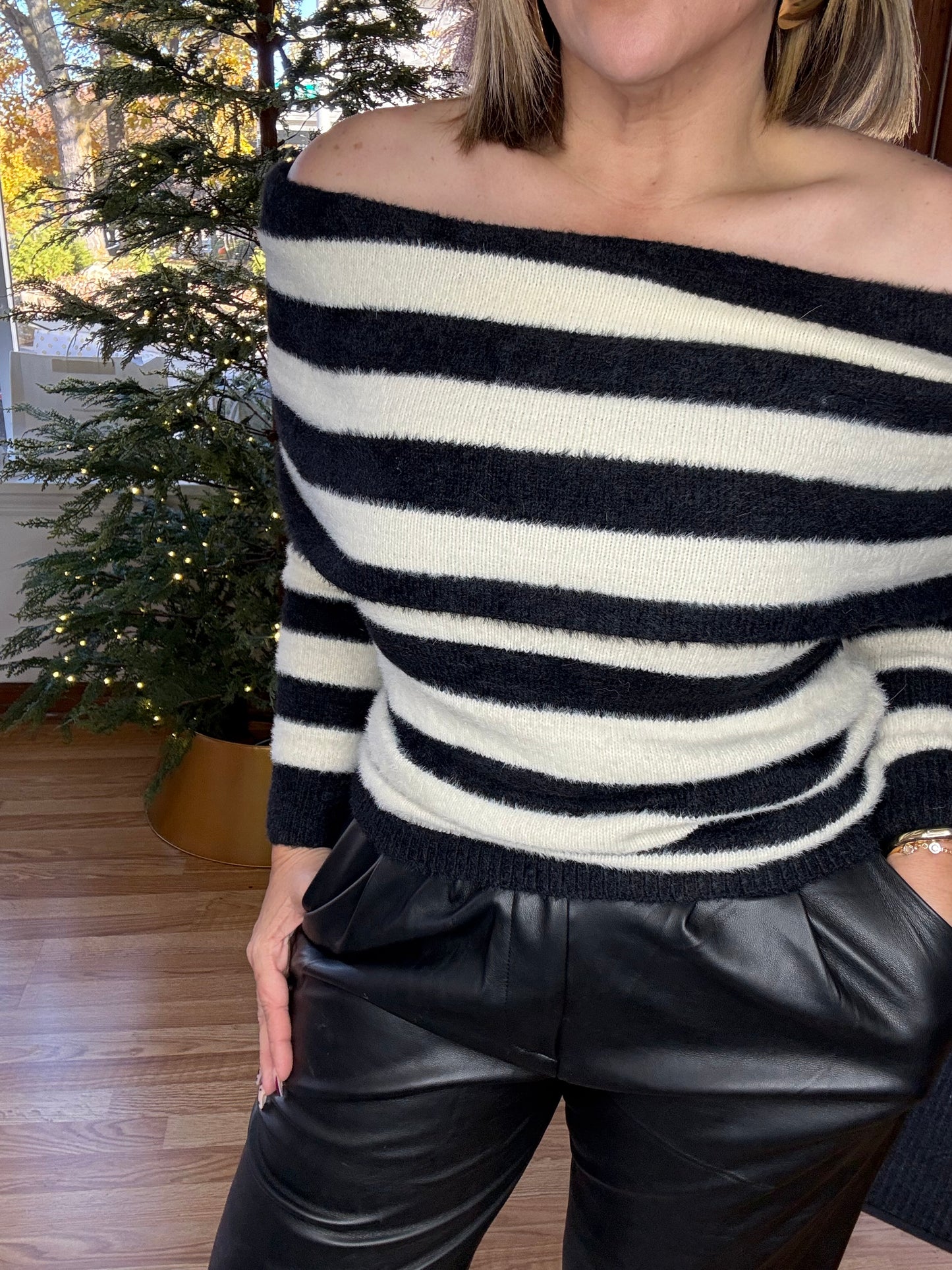 The Celeste Fuzzy Stripe Sweater