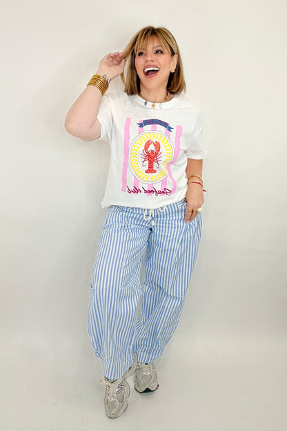 Ela Striped Barrel Denim Pants