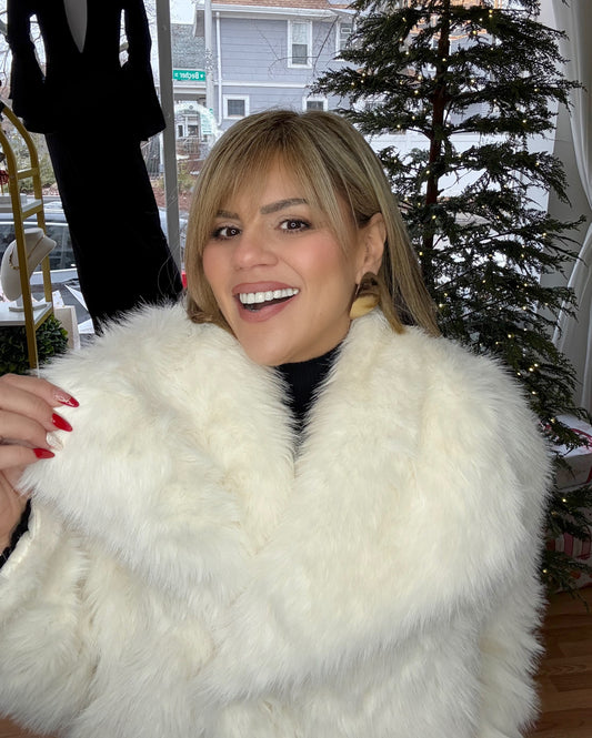Ivory Faux Fur Jacket